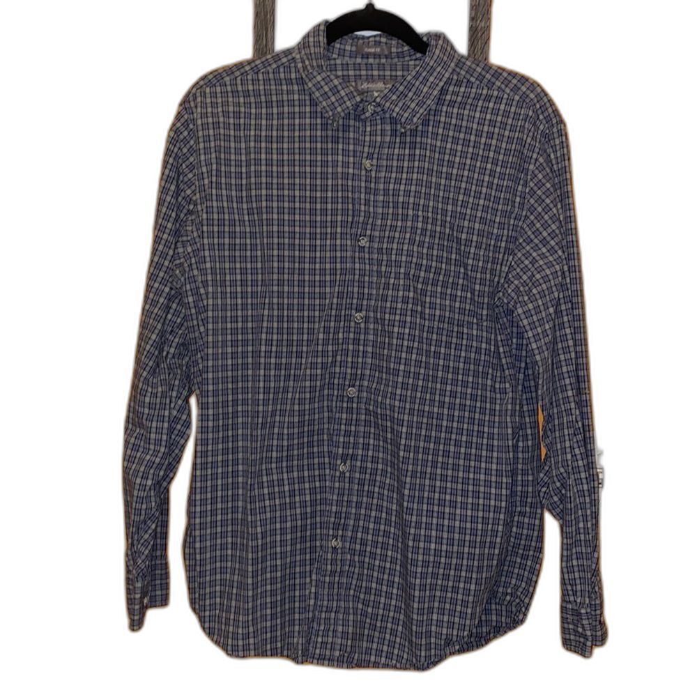 Eddie Bauer Mens Plaid Button Down Shirt Medium Classic Fit Size Medium